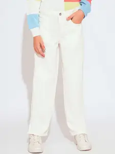 Vero Moda Girls Straight Fit High-Rise Stretchable Jeans