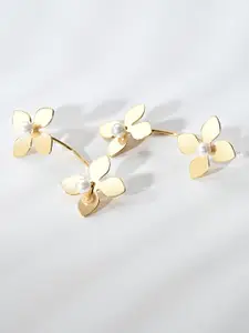 Kazo Gold Plated Floral Drop Earrings