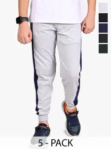 BAESD Boys Pack Of 5 Cotton Mid-Rise Casual Joggers