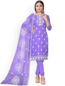 Maroosh Floral Embroidered Organza Unstitched Dress Material