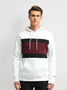 Arrow Sport Men Cotton Colourblocked Hooded Sweatshirt