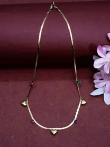 Niscka Gold-Plated American Diamond Minimal Necklace