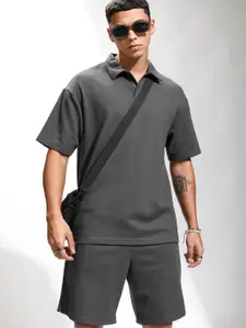 HIGHLANDER Polo Collar Relaxed-Fit T-Shirt & Shorts Co-Ords
