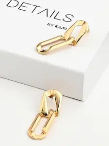 Kazo Gold Plated Contemporary Drop Earrings