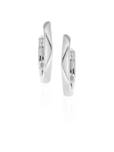 Kazo Silver-Plated Contemporary Hoop Earrings