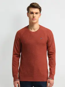 Arrow Sport Men  Self Design Long Sleeves Pullover Sweaters