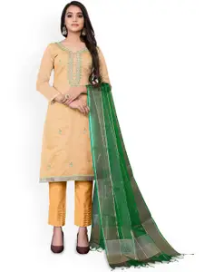 Maroosh Floral Woven Design Beads and Stones Unstitched Dress Material