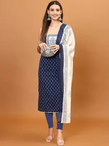 Meena Bazaar Geometric Printed Cotton Unstitched Dress Material