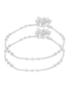 MEMOIR Set Of 2 Silver-Plated Anti Tarnish Fade Resistant Anklets