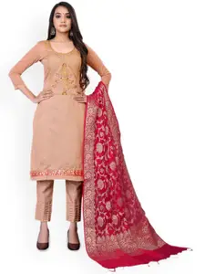 Maroosh Floral Embroidered Unstitched Dress Material