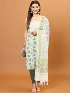 Meena Bazaar Floral Printed Unstitched Dress Material