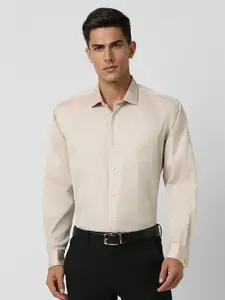 Van Heusen Men Spread Collar Textured Cotton Formal Shirt