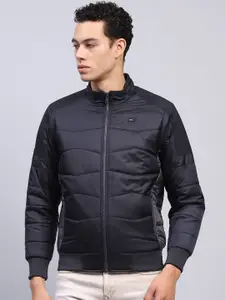 Monte Carlo Men Mock Collar Solid Casual Padded Jacket