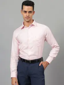 Cantabil Men Spread Collar Geometric Printed Cotton Formal Shirt