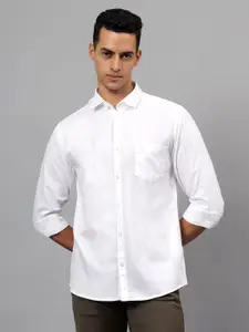 Cantabil Men Spread Collar Solid Cotton Casual Shirt