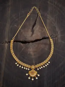 Kushal's Fashion Jewellery Gold-Plated Antique Cubic Zirconia Minimal Necklace