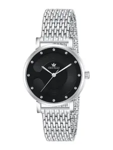 CRESTELLO Women Dial & Stainless Steel Straps Analogue Watch CR-WT159-BLK-CH