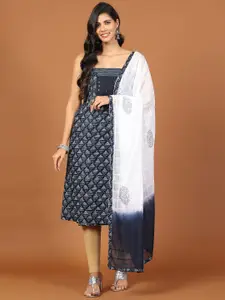 Meena Bazaar Abstract Printed Cotton Unstitched Dress Material