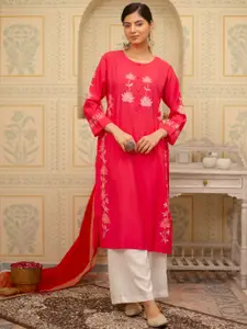HOUSE OF KARI Women Muslin Kurta with Aari work