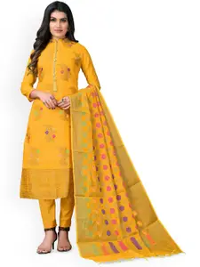 Maroosh Floral Woven Design Zari Unstitched Dress Material