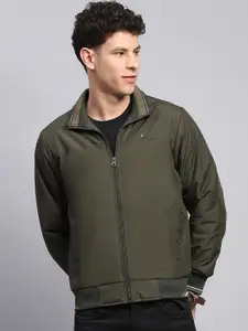 Monte Carlo Men Mock Collar Solid Casual Bomber Jacket