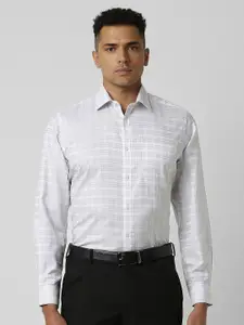 Van Heusen Men Spread Collar Micro Checked Cotton Formal Shirt