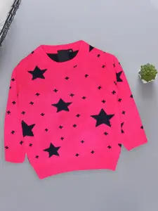 CHKOKKO Girls Printed Woollen Pullover