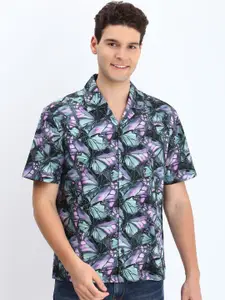 Allen Solly Men Cuban Collar Conversational Printed Cotton Casual Shirt