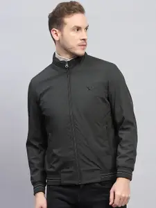 Monte Carlo Men Mock Collar Solid Casual Open Front Jacket