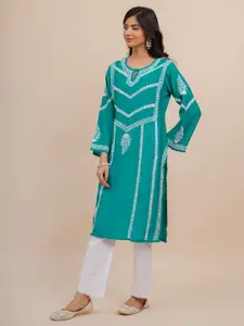 House of Kari Women Chikankari Muslin Kurta