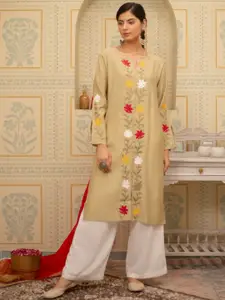 HOUSE OF KARI Women Muslin Kurta with Aari work