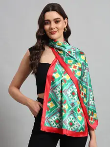 Ravaiyaa Women Satin Ikat Printed Casual Scarf