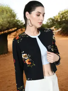 IUGA Floral Printed Open Front Shrug