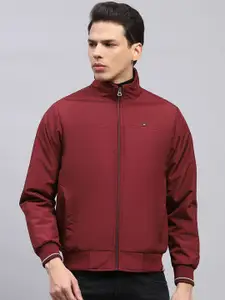 Monte Carlo Men Mock Collar Solid Casual Bomber Jacket