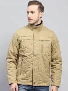 Monte Carlo Men Mock Collar Solid Cotton Casual Padded Jacket