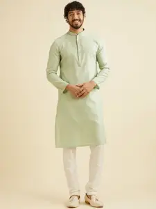 Manyavar Floral Woven Design Straight Kurta with Pyjamas