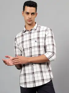 Cantabil Men Spread Collar Checked Cotton Casual Shirt