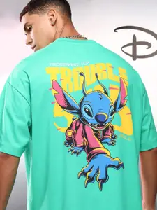HIGHLANDER Disney Men Stitch Round Neck Short Sleeve Oversized Drop Shoulder Tshirt