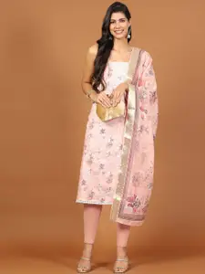 Meena Bazaar Floral Printed Cotton Unstitched Dress Material