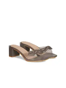 FOOTSHEZ Block Peep Toes with Bows