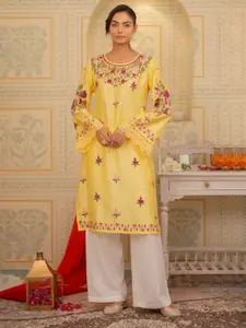 HOUSE OF KARI Women Chanderi Silk Kurta with Aari work