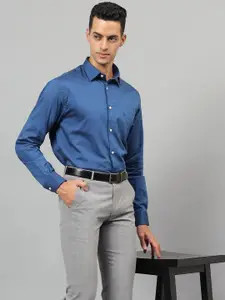 Cantabil Men Spread Collar Solid Cotton Formal Shirt