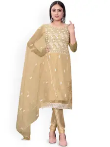 Maroosh Floral Embroidered Organza Unstitched Dress Material