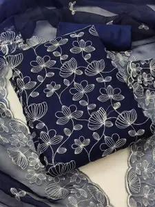 Maroosh Floral Embroidered Organza Unstitched Dress Material