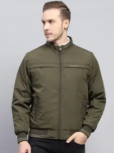 Monte Carlo Men Mock Collar Solid Casual Padded Jacket