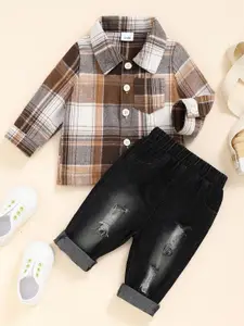 TrendyKid Boys Checked Shirt With Jeans