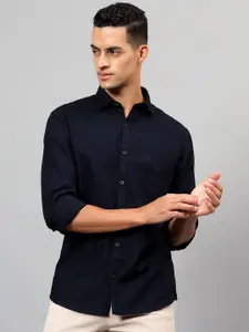 Cantabil Men Spread Collar Solid Cotton Casual Shirt