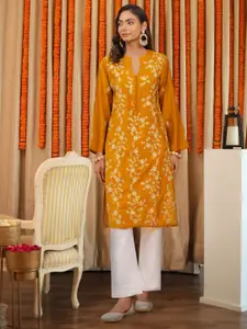 HOUSE OF KARI Women Chikankari Muslin Kurta