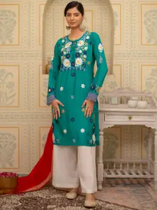 HOUSE OF KARI Women Muslin Kurta with Aari work