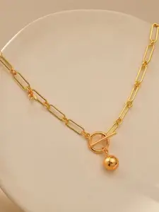 V FASHION JEWELLERY Gold-Plated Stainless Steel Beaded Statement Necklace